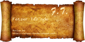 Fetzer Tünde névjegykártya